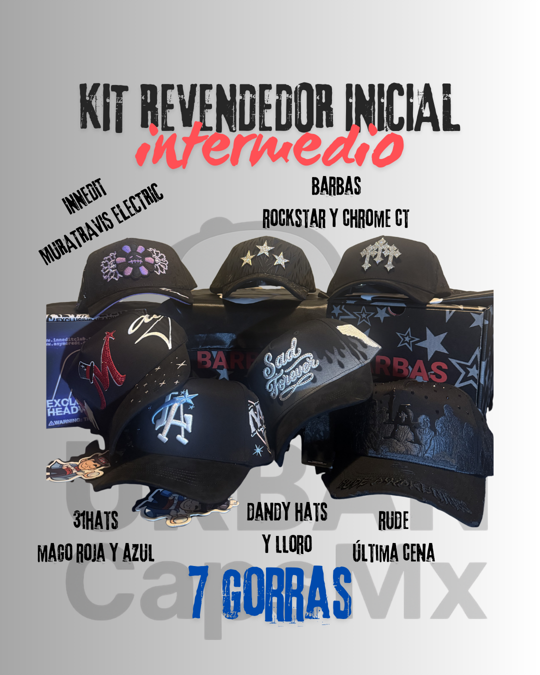 Kit Revendedor Inicial - INTERMEDIO ( 7 gorras )