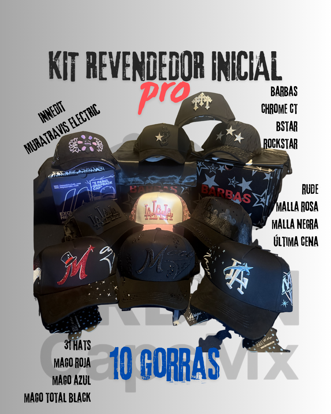 Kit Revendedor Inicial - PRO ( 10 gorras )